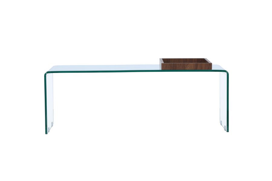 VENTURE DESIGN Telemark sofabord, m. trbakke, rektangulr - klar glas (110x50)