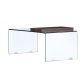 VENTURE DESIGN Telemark sofabord, m. trbakke, rektangulr - klar glas (110x50)