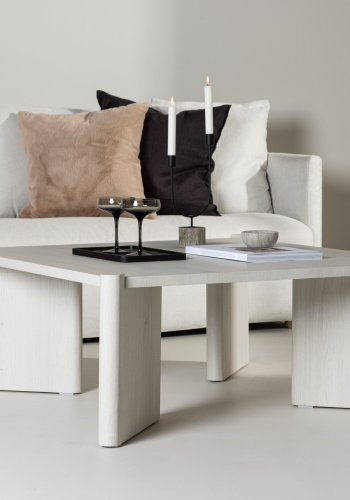 VENTURE DESIGN Rogaland sofabord, kvadratisk - hvidvasket MDF (100x100)