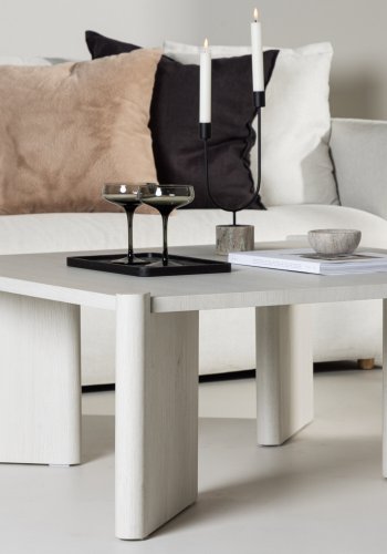 VENTURE DESIGN Rogaland sofabord, kvadratisk - hvidvasket MDF (100x100)