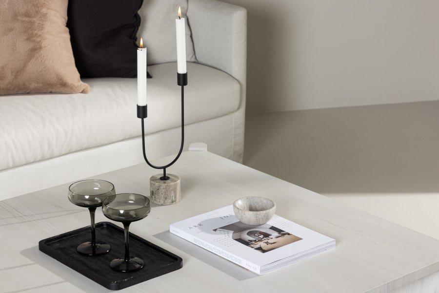 VENTURE DESIGN Rogaland sofabord, kvadratisk - hvidvasket MDF (100x100)