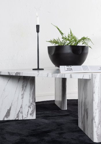 VENTURE DESIGN Rogaland sofabord, kvadratisk - hvid marmorlook MDF (100x100)