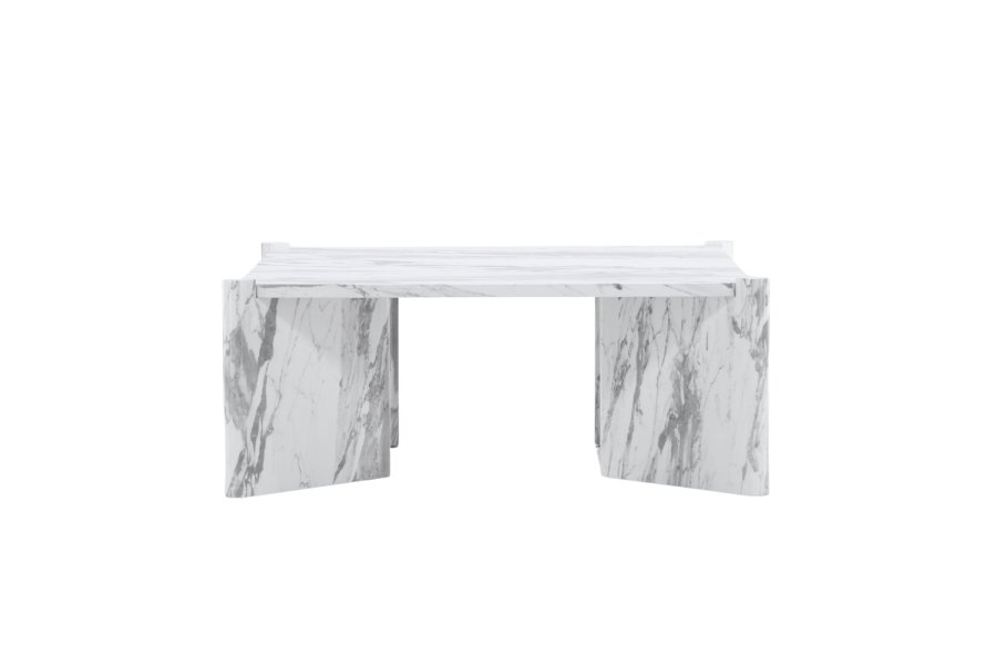 VENTURE DESIGN Rogaland sofabord, kvadratisk - hvid marmorlook MDF (100x100)