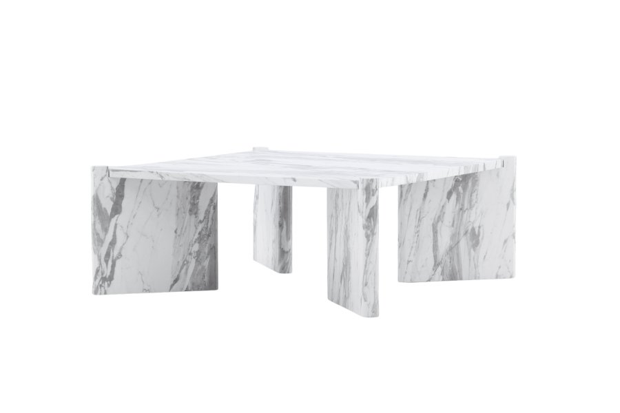 VENTURE DESIGN Rogaland sofabord, kvadratisk - hvid marmorlook MDF (100x100)