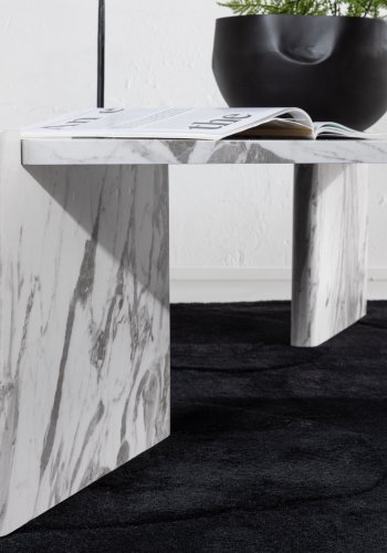 VENTURE DESIGN Rogaland sofabord, kvadratisk - hvid marmorlook MDF (100x100)