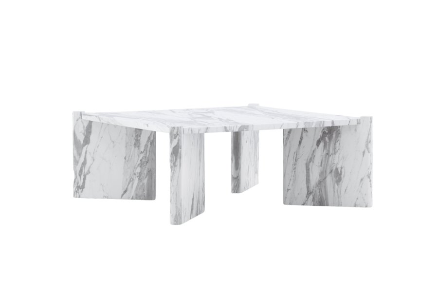 VENTURE DESIGN Rogaland sofabord, kvadratisk - hvid marmorlook MDF (100x100)