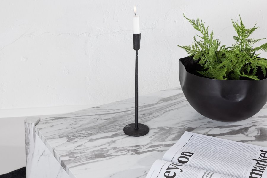 VENTURE DESIGN Rogaland sofabord, kvadratisk - hvid marmorlook MDF (100x100)