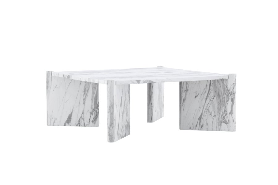 VENTURE DESIGN Rogaland sofabord, kvadratisk - hvid marmorlook MDF (100x100)