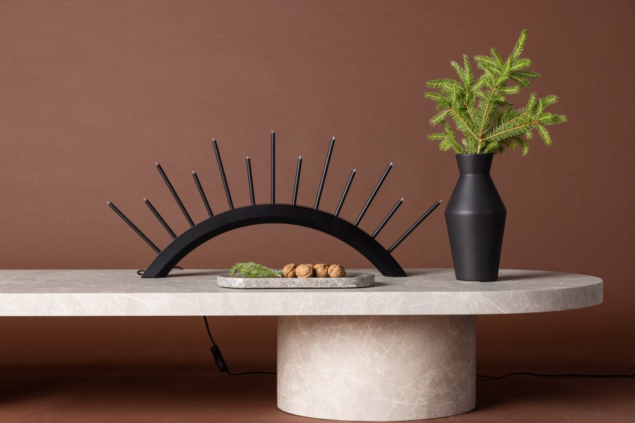 VENTURE DESIGN Kettilss bordlampe - sort MDF