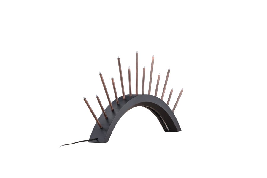 VENTURE DESIGN Björnrike bordlampe - kobber metal og sort MDF