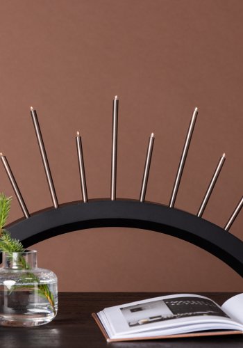 VENTURE DESIGN Björnrike bordlampe - kobber metal og sort MDF