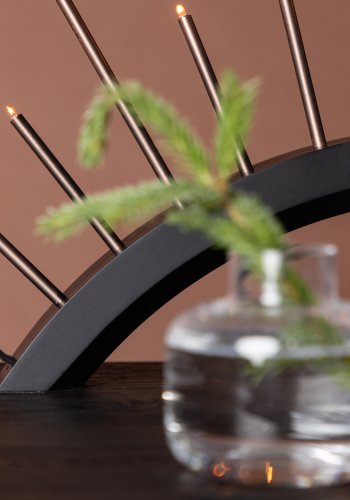 VENTURE DESIGN Björnrike bordlampe - kobber metal og sort MDF