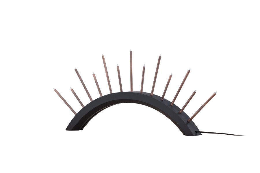 VENTURE DESIGN Björnrike bordlampe - kobber metal og sort MDF