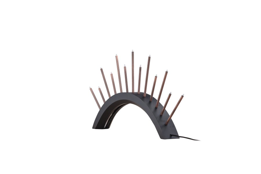 VENTURE DESIGN Björnrike bordlampe - kobber metal og sort MDF