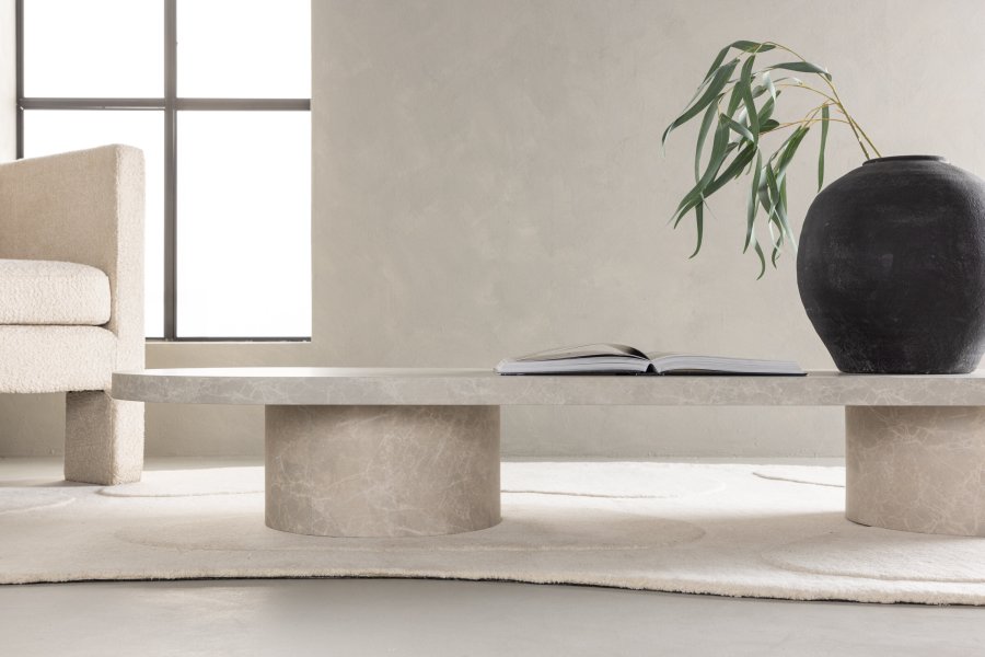 VENTURE DESIGN Narvik sofabord, rektangulr - beige 3D-papir MDF (190x60)