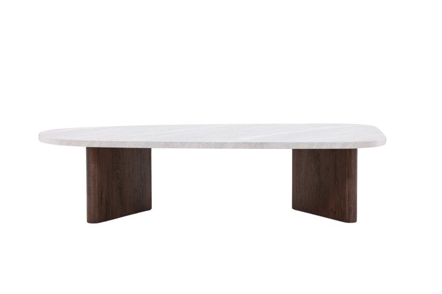 VENTURE DESIGN Grönvik sofabord - lysegr betonlook og mocca MDF (130x65)