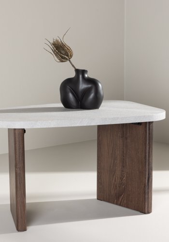 VENTURE DESIGN Grönvik sidebord - lysegr betonlook og mocca MDF (70x45)