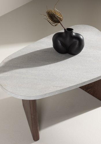 VENTURE DESIGN Grönvik sidebord - lysegr betonlook og mocca MDF (70x45)