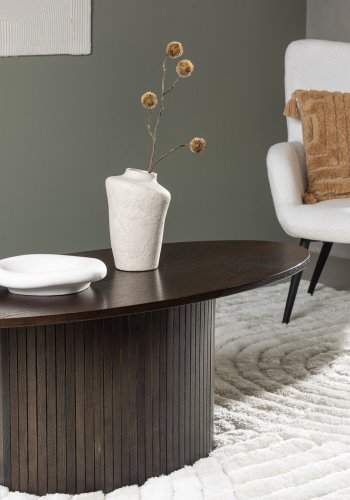VENTURE DESIGN Bianca sofabord, oval - mokka finér (120x55)