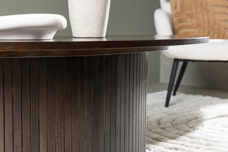 VENTURE DESIGN Bianca sofabord, oval - mokka finér (120x55)