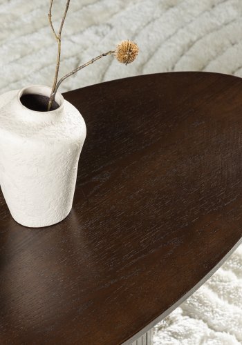 VENTURE DESIGN Bianca sofabord, oval - mokka finér (120x55)