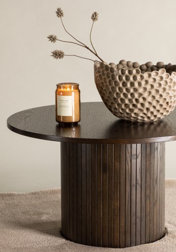 VENTURE DESIGN Bianca sofabord, rund - mokka finér (80)