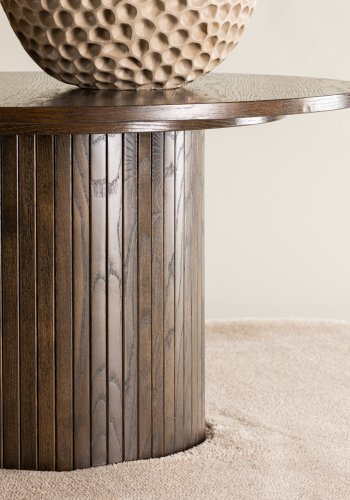 VENTURE DESIGN Bianca sofabord, rund - mokka finér (80)