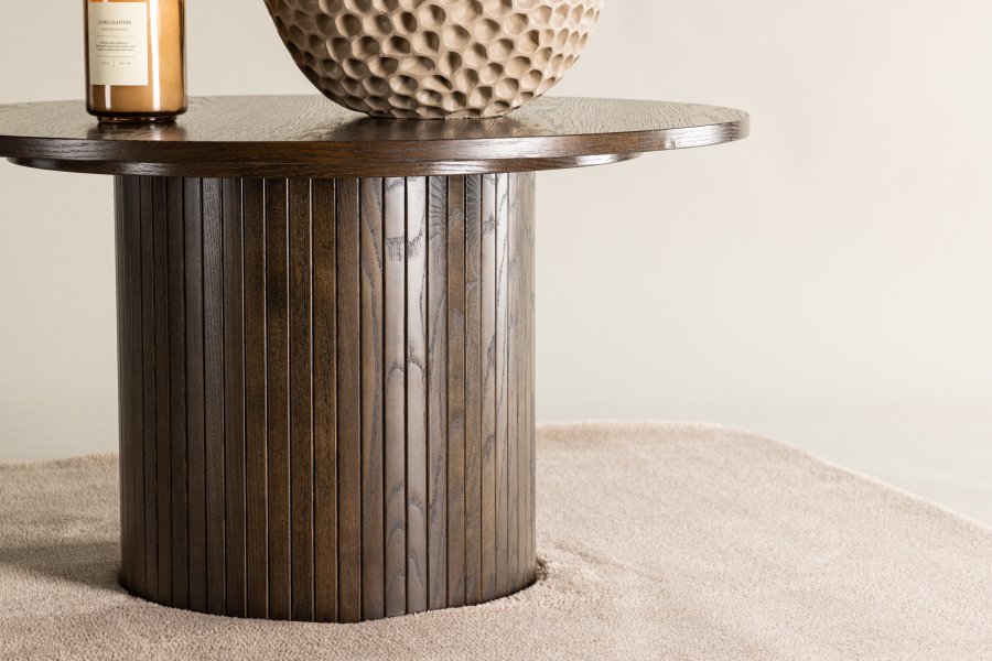VENTURE DESIGN Bianca sofabord, rund - mokka finér (80)