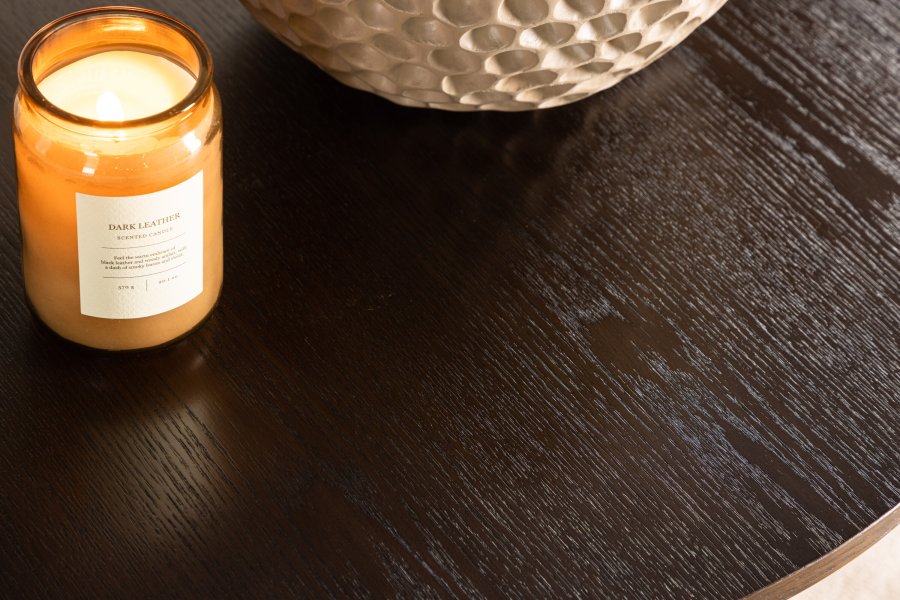 VENTURE DESIGN Bianca sofabord, rund - mokka finér (80)