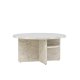 VENTURE DESIGN lesund sofabord, m. hylde, rund - beige marmor look MDF (85)