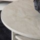 VENTURE DESIGN lesund sofabord, m. hylde, rund - beige marmor look MDF (85)