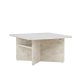 VENTURE DESIGN lesund sofabord, m. hylde, kvadratisk - beige marmor look MDF (75x75)