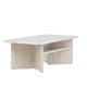 VENTURE DESIGN lesund sofabord, m. hylde, rektangulr - beige marmor look MDF (120x60)
