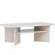 VENTURE DESIGN lesund sofabord, m. hylde, rektangulr - beige marmor look MDF (120x60)