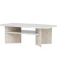 VENTURE DESIGN lesund sofabord, m. hylde, rektangulr - beige marmor look MDF (120x60)