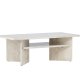 VENTURE DESIGN lesund sofabord, m. hylde, rektangulr - beige marmor look MDF (120x60)