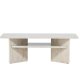 VENTURE DESIGN lesund sofabord, m. hylde, rektangulr - beige marmor look MDF (120x60)