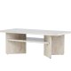 VENTURE DESIGN lesund sofabord, m. hylde, rektangulr - beige marmor look MDF (120x60)