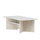 VENTURE DESIGN lesund sofabord, m. hylde, rektangulr - beige marmor look MDF (120x60)