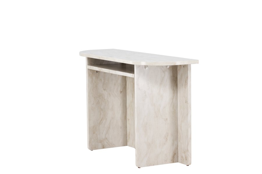 VENTURE DESIGN lesund konsolbord, m. 1 hylde - beige marmor look MDF (120x40)