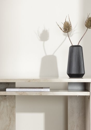 VENTURE DESIGN lesund konsolbord, m. 1 hylde - beige marmor look MDF (120x40)
