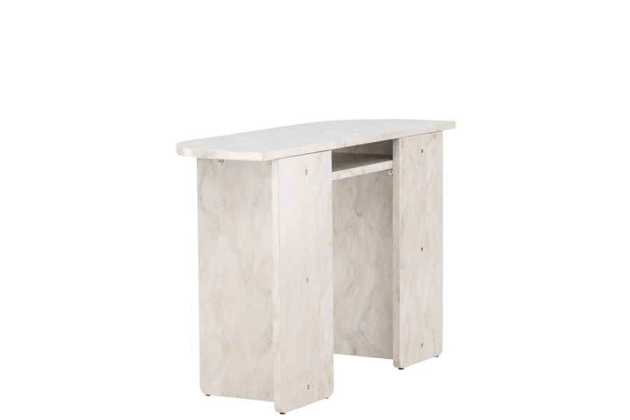 VENTURE DESIGN lesund konsolbord, m. 1 hylde - beige marmor look MDF (120x40)