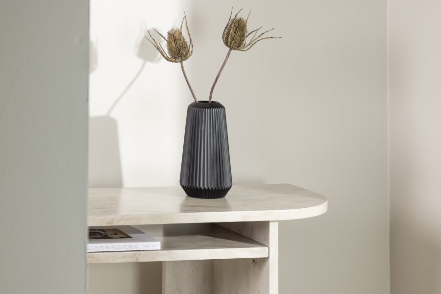 VENTURE DESIGN lesund konsolbord, m. 1 hylde - beige marmor look MDF (120x40)