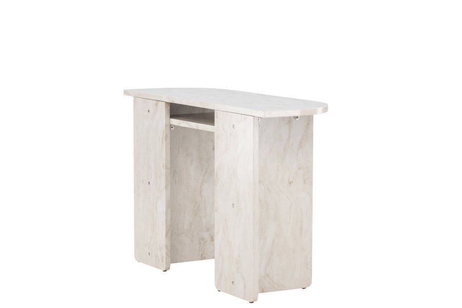 VENTURE DESIGN lesund konsolbord, m. 1 hylde - beige marmor look MDF (120x40)