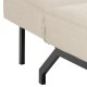 ACT NORDIC Caix sovesofa, m. click & clack, delt rygln, syninger - beige stof og sort stl (198x95)