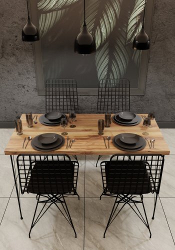 NORDVÄRK Nmsymk001 Bord & Stole St (5 stk), EgSort