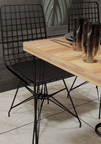 NORDVÄRK Nmsymk001 Bord & Stole St (5 stk), EgSort