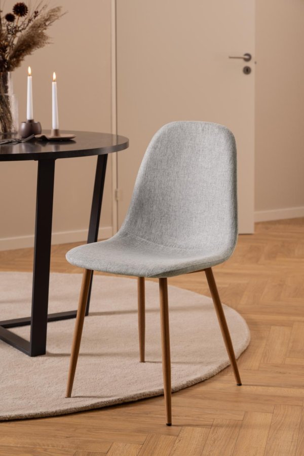 ACT NORDIC Celia spisebordsstol - lysegr stof og egefolieret stl