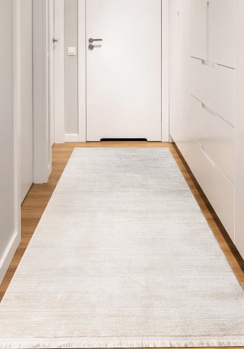 TEPPI Leo Hall gulvtppe, rektangulr - hvid polypropylen/polyester (200x350)