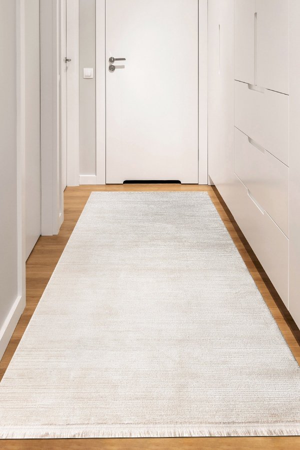 TEPPI Leo Hall gulvtppe, rektangulr - hvid polypropylen/polyester (200x350)